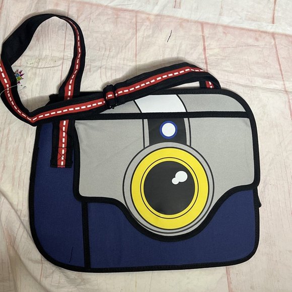 Charm Co Toonpacks Camera Shape Crossbody Bag Blue Grey New - Picture 11 of 13